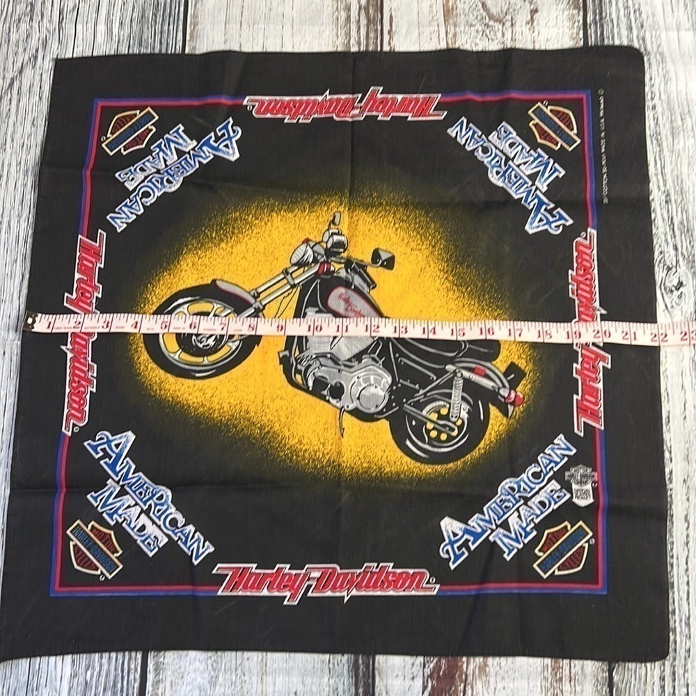 American Made Harley Davidson Black/Red-Blue Scarf Large - Picture 7 of 7